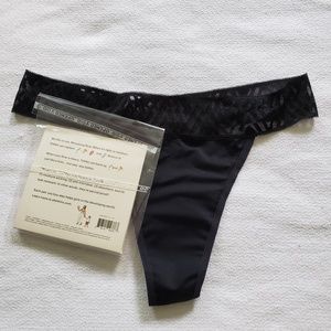 Brand new Thinx black thong sz L